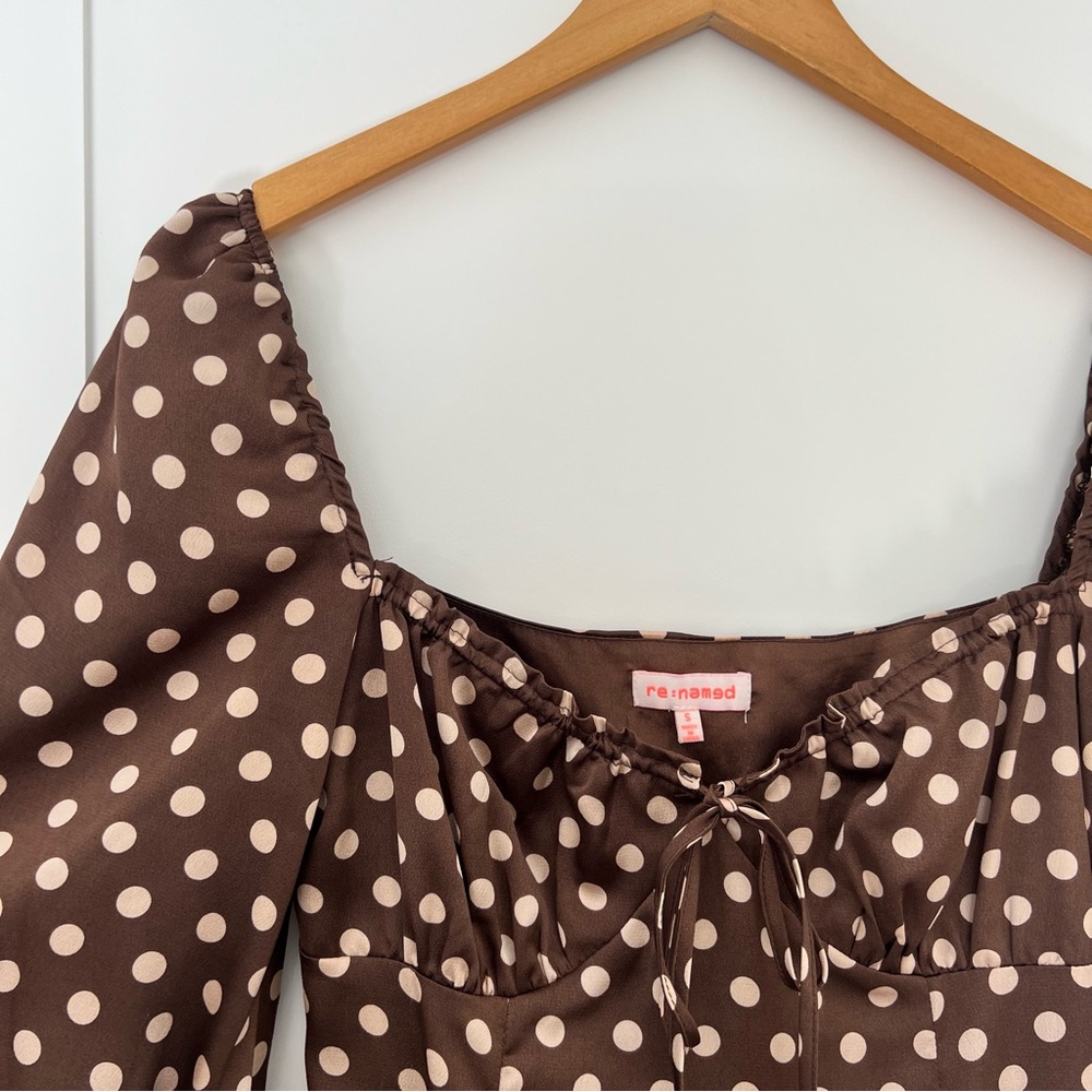 Re:named Brown Satin Dress